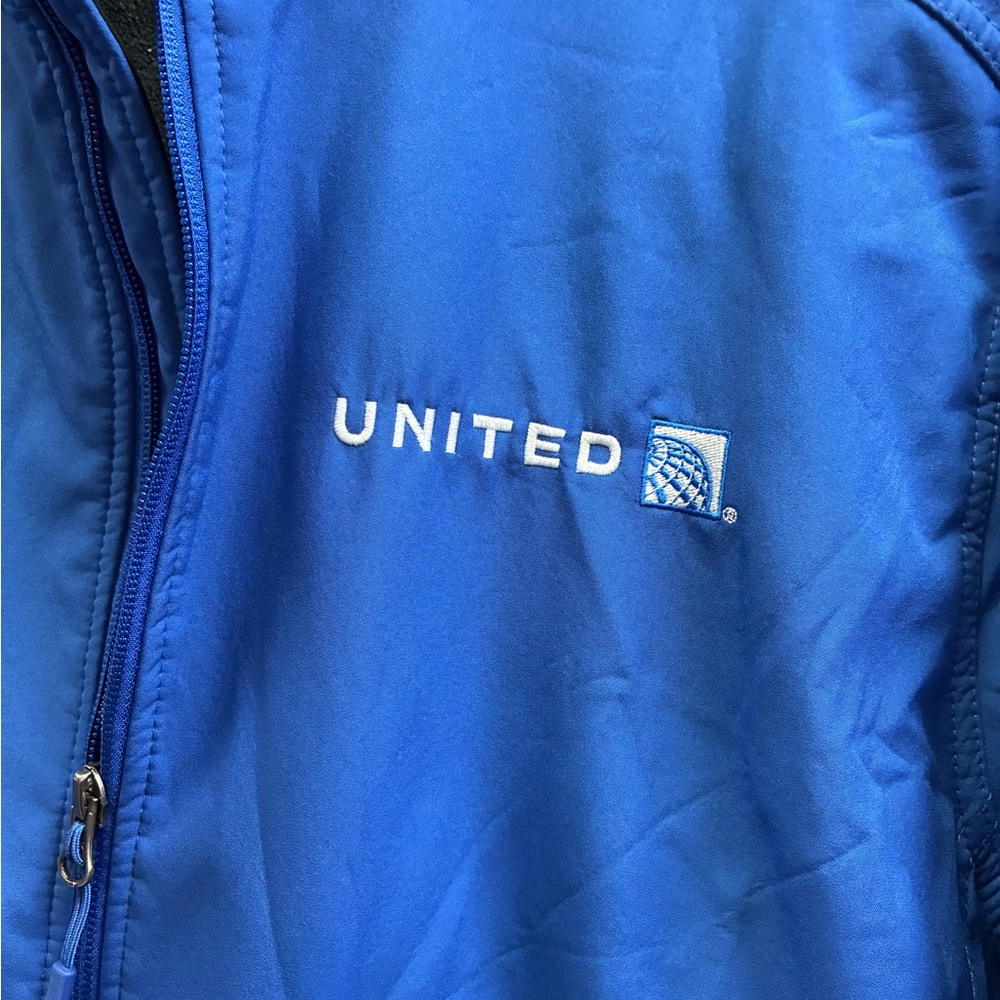 United Airlines Softshell Jacket Men’s XL Zip Employee Uniform Blue Fleece Lined - Picture 2 of 4